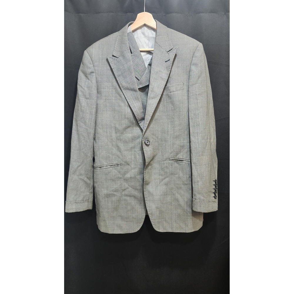 Tiglio Rosso Suit Jacket Vest Mens 46 Gray‎ Super 150s Wool Made Italy Formal